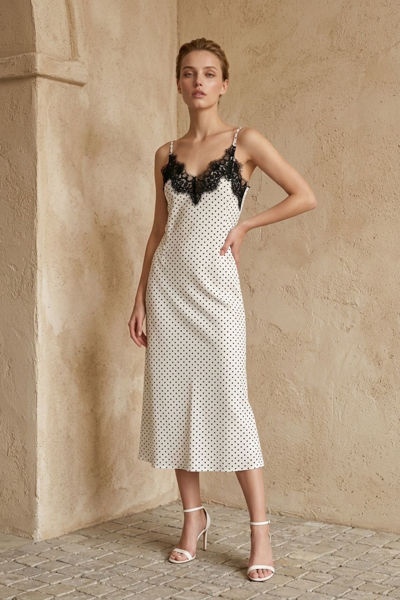 MY FASHION Women's Polka Dot Chiffon Maxi Dress 2