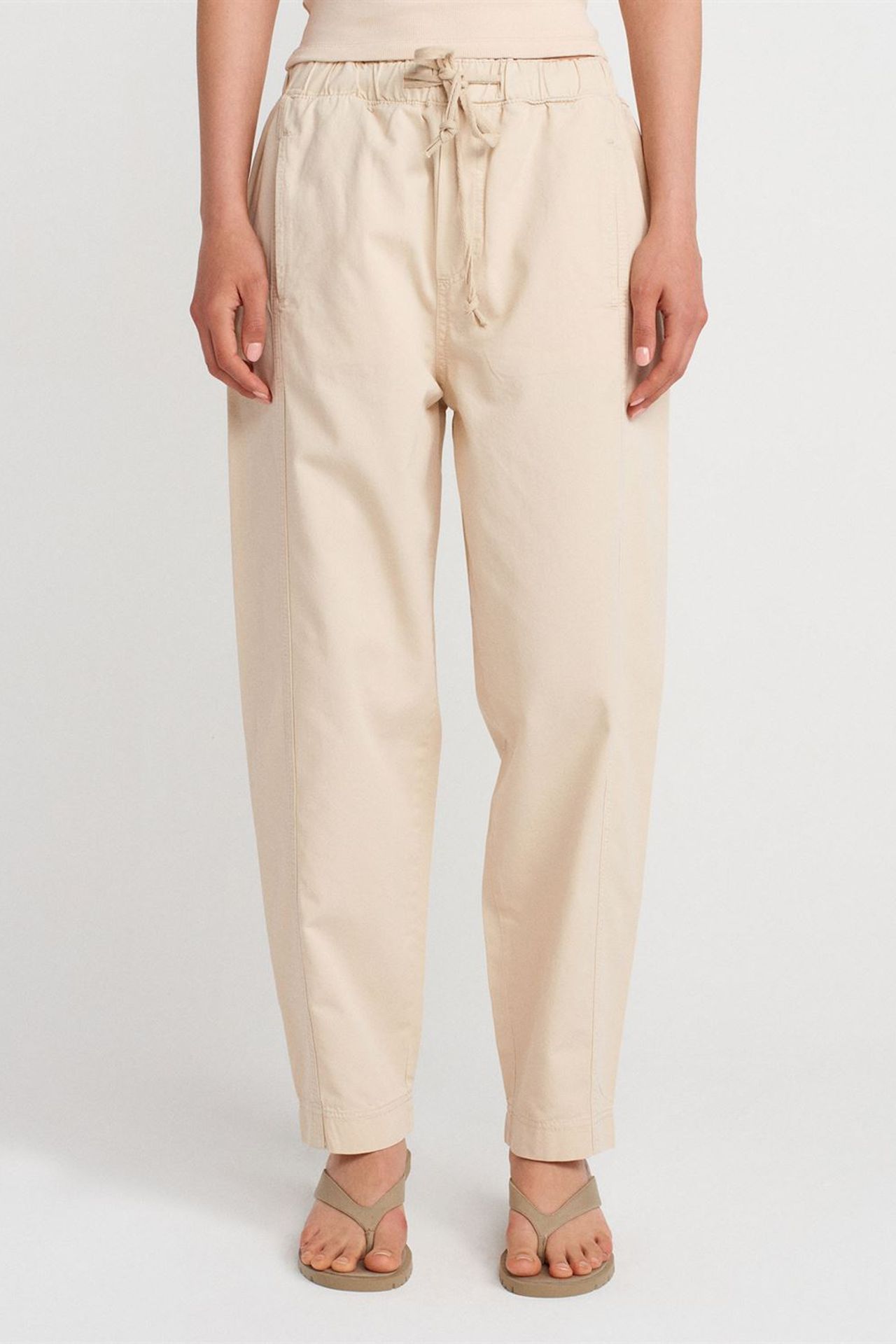 DILVIN Pamuk Poplin Düz Paça Jogger Pantolon 4