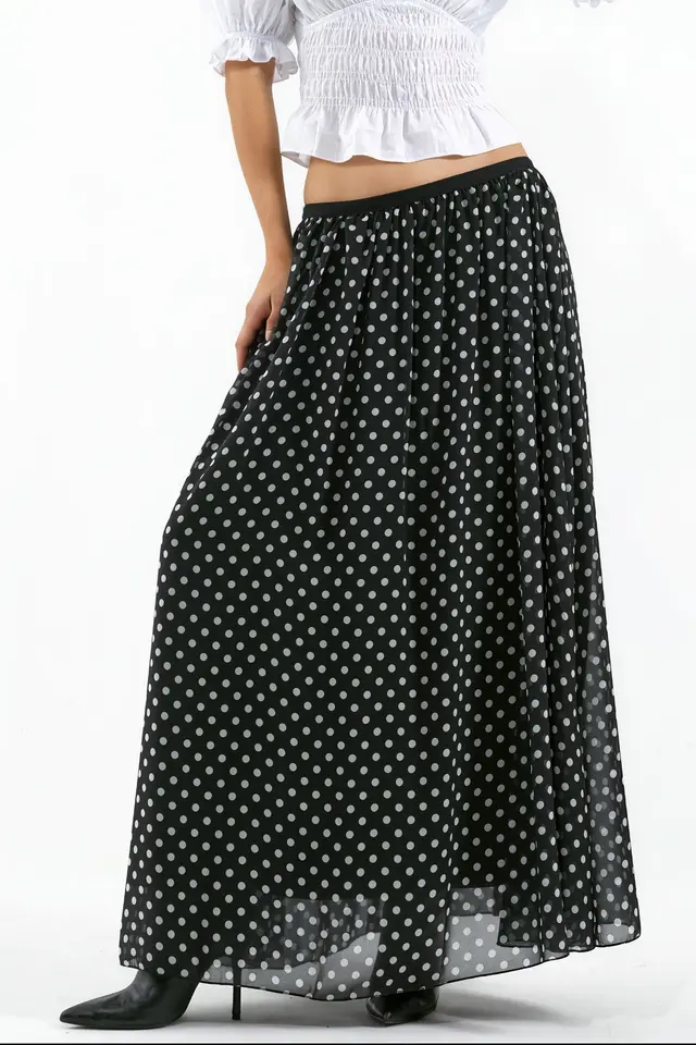 BDART High-Waist Polka Dot Maxi Skirt