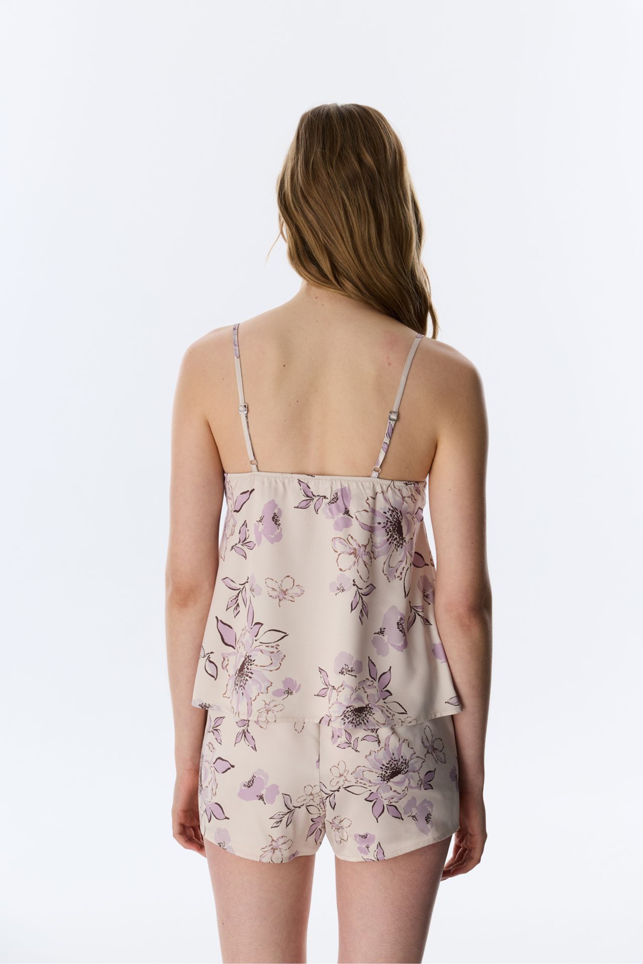 PENTI Petal Satin Floral Tank Top Pajama Top 2