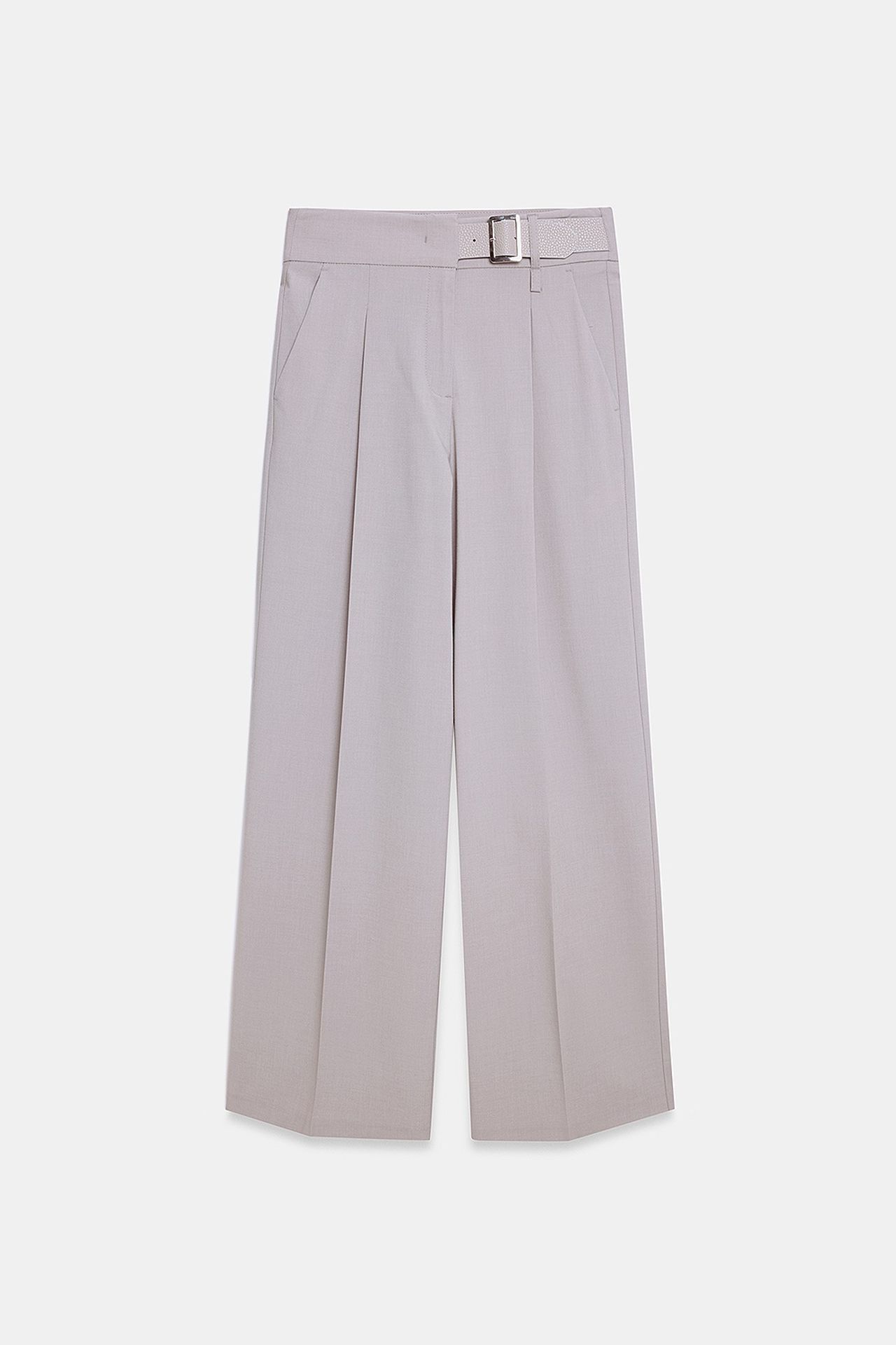 DILVIN Belted Wide-Leg Woven Trousers 5