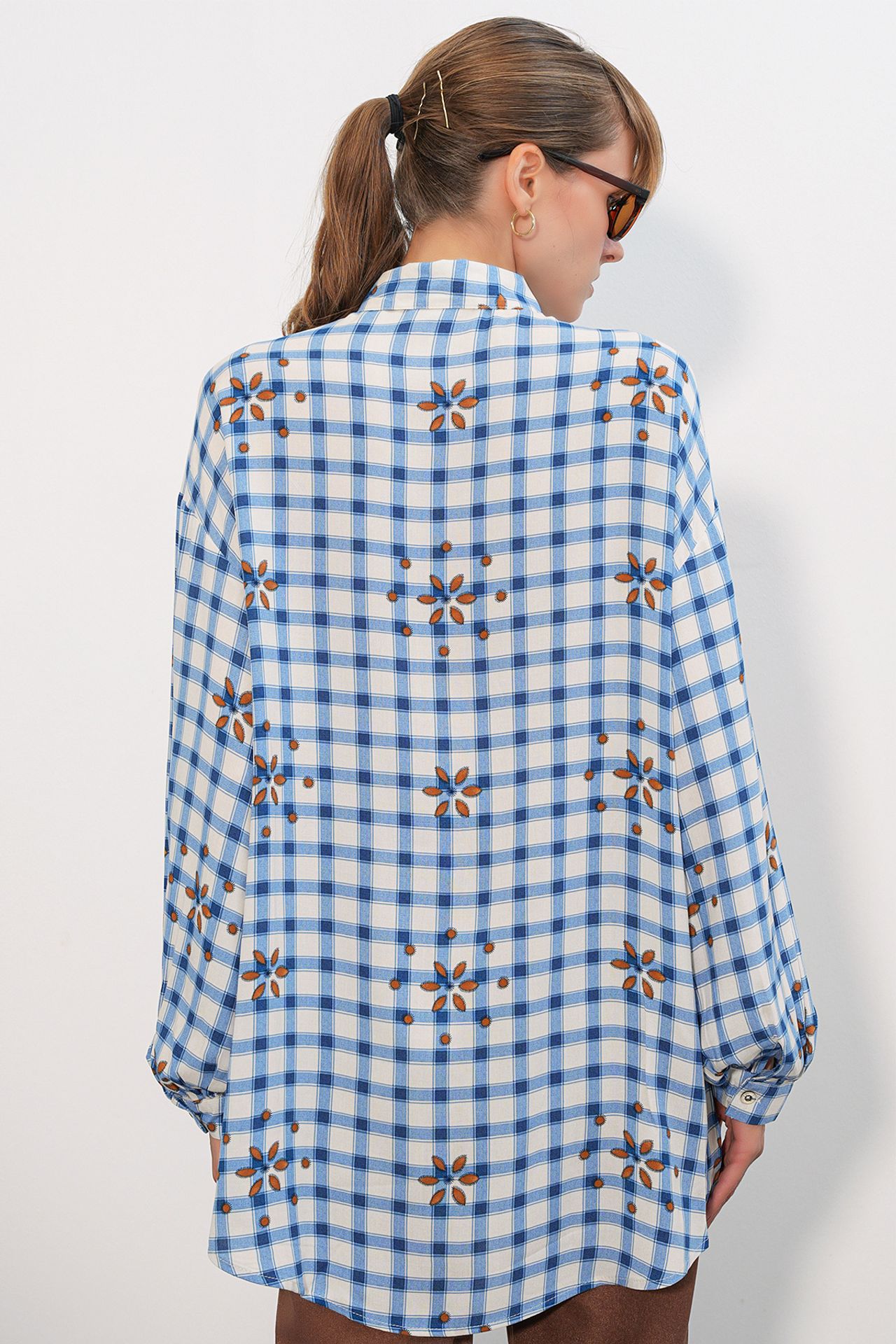 BDART Oversized Patterned Poplin Shirt With Button Closure 3