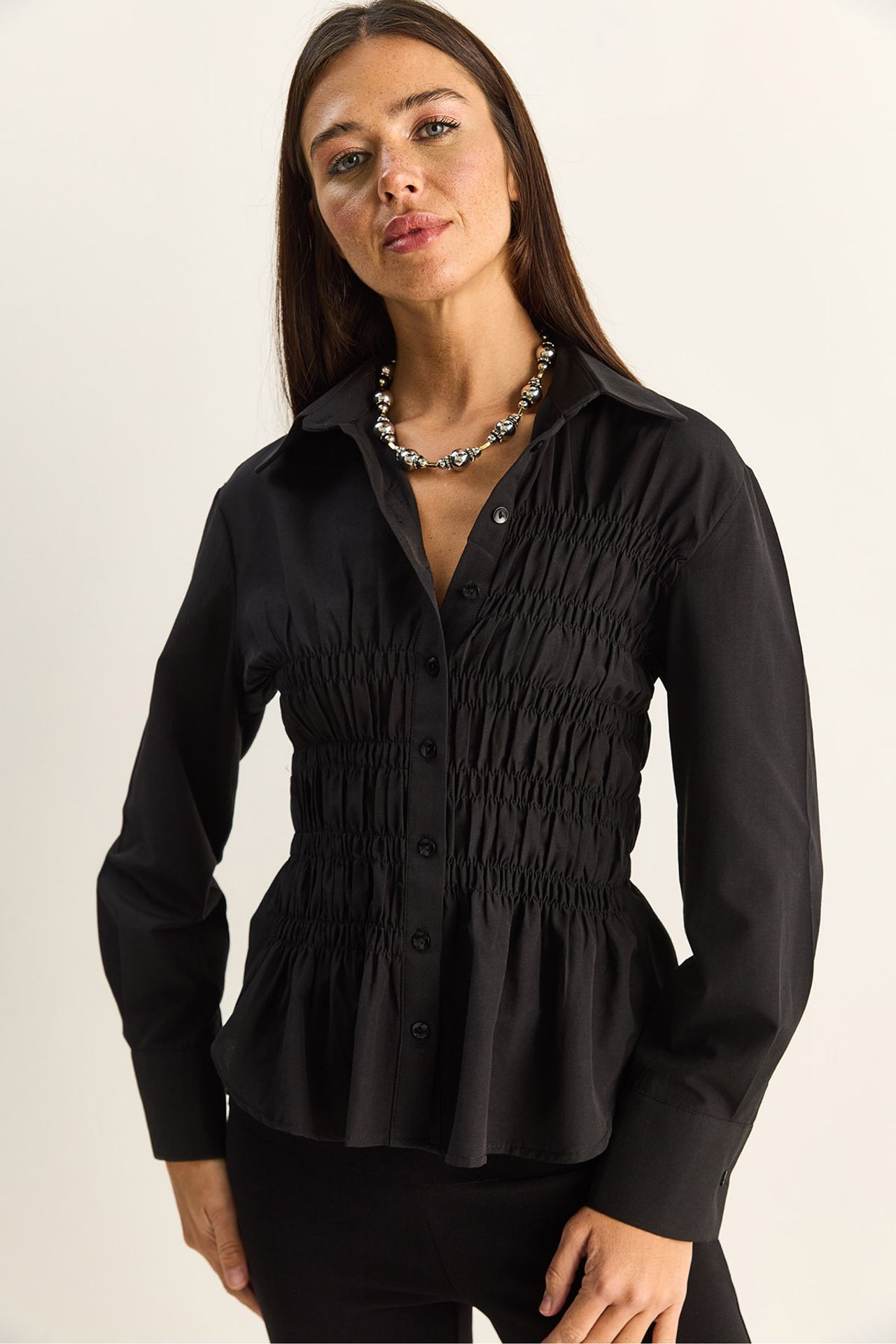 LUCCI Women's Regular-Fit Cotton-Blend Poplin Shirt 4
