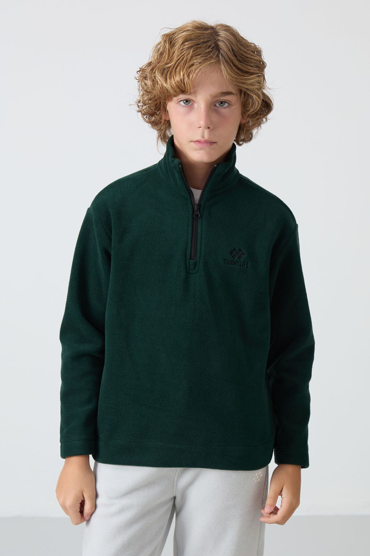 TOMMY Youth Half Zip Plush Sweatshirt 2