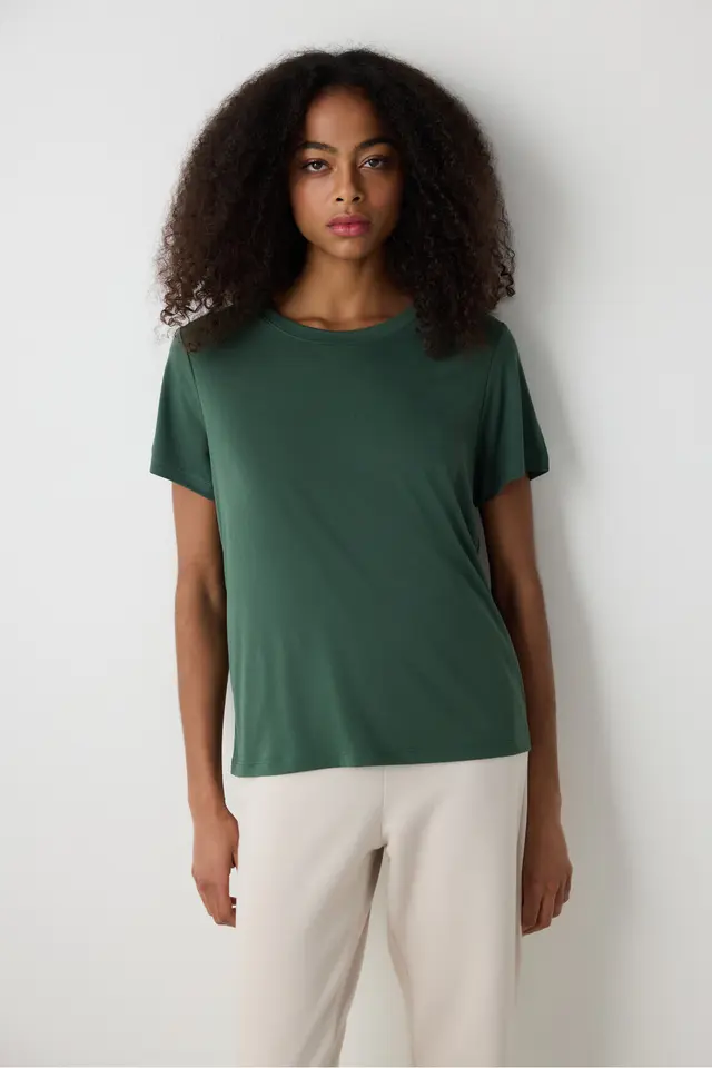 PENTI Crew Neck Regular Fit Modal T-Shirt