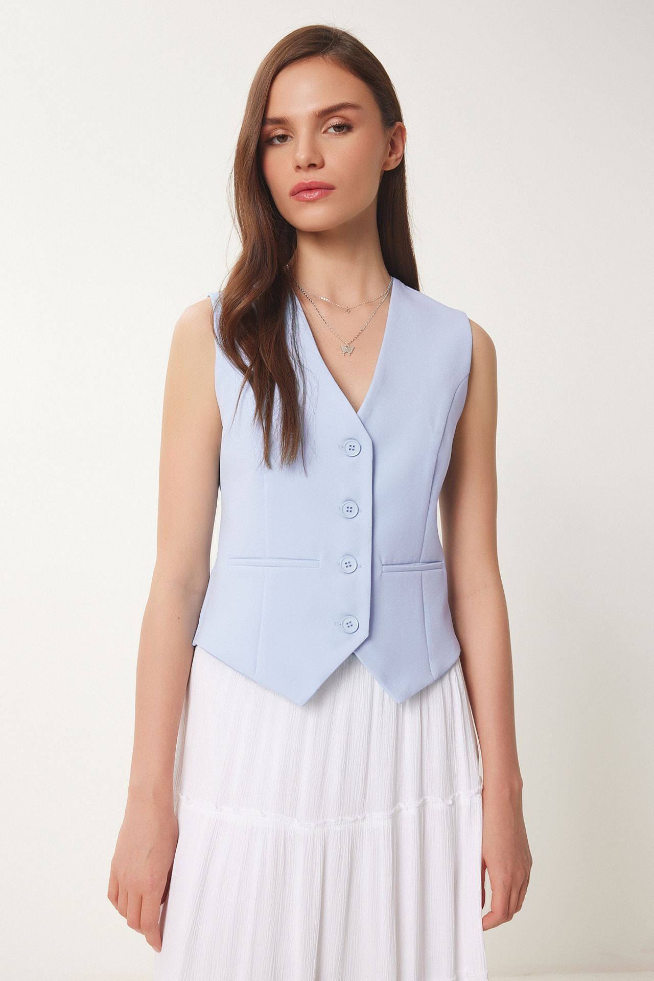ISTANBUL Crop Button Waistcoat 1