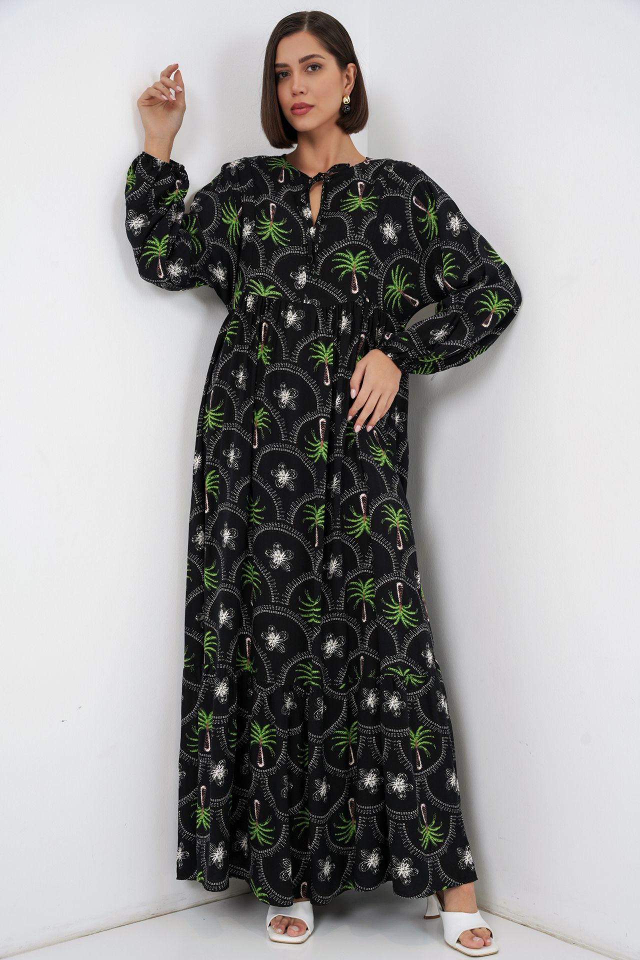 BDART Tropical Printed Maxi Dress with Button Closure 1