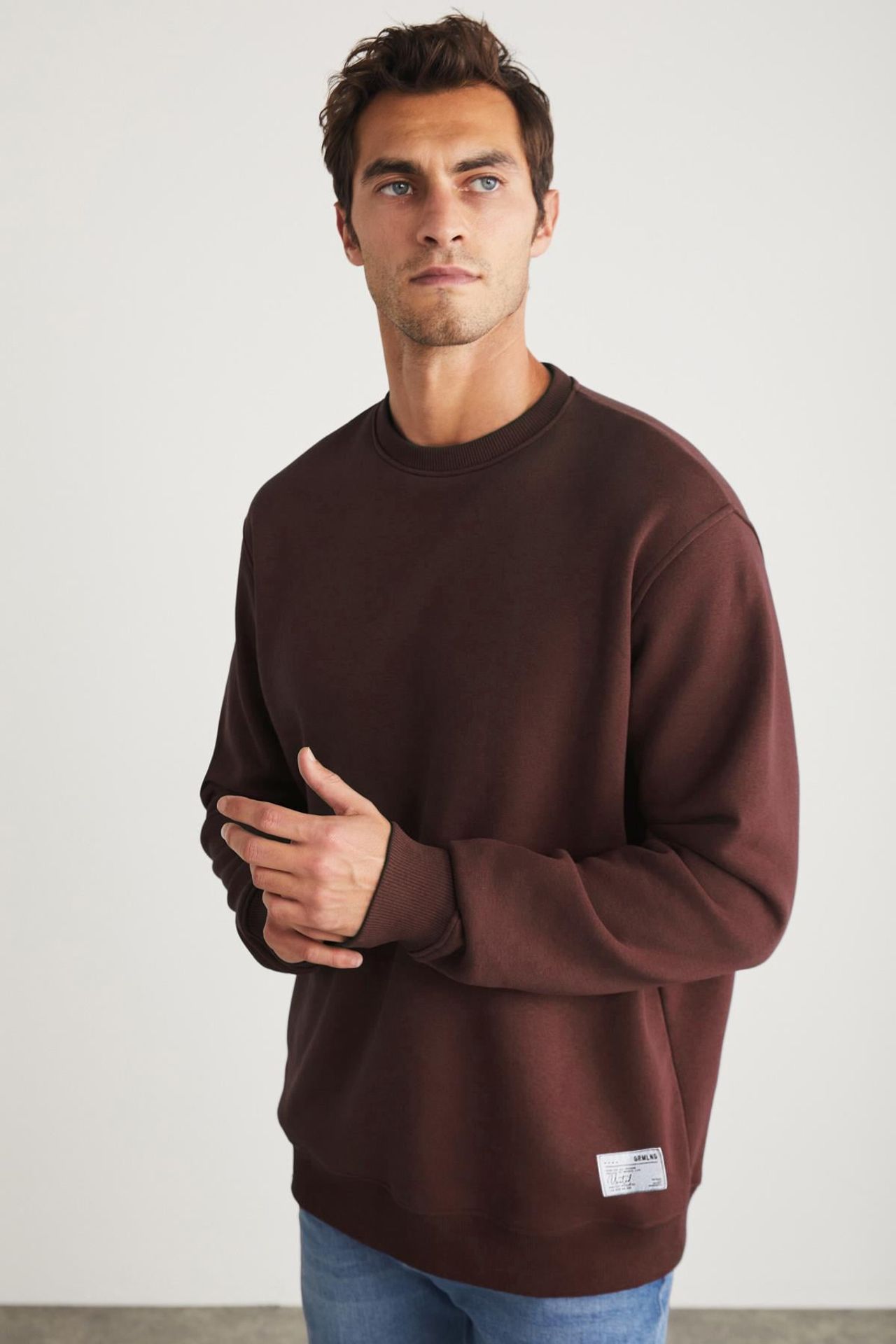 GRIMELANGE Bisiklet Yaka Nervürlü Sweatshirt 2