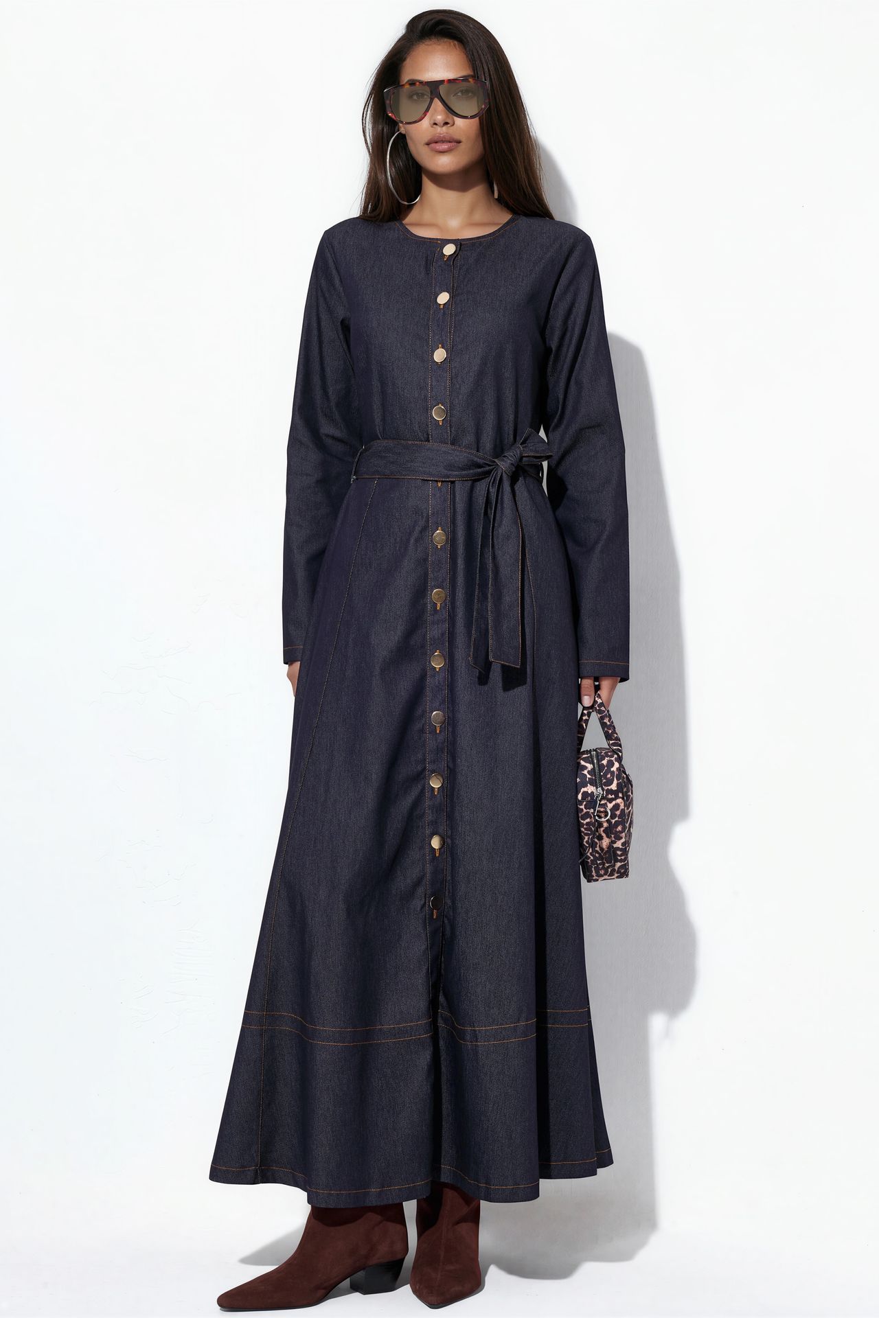 BDART Belted Denim Midi Dress
