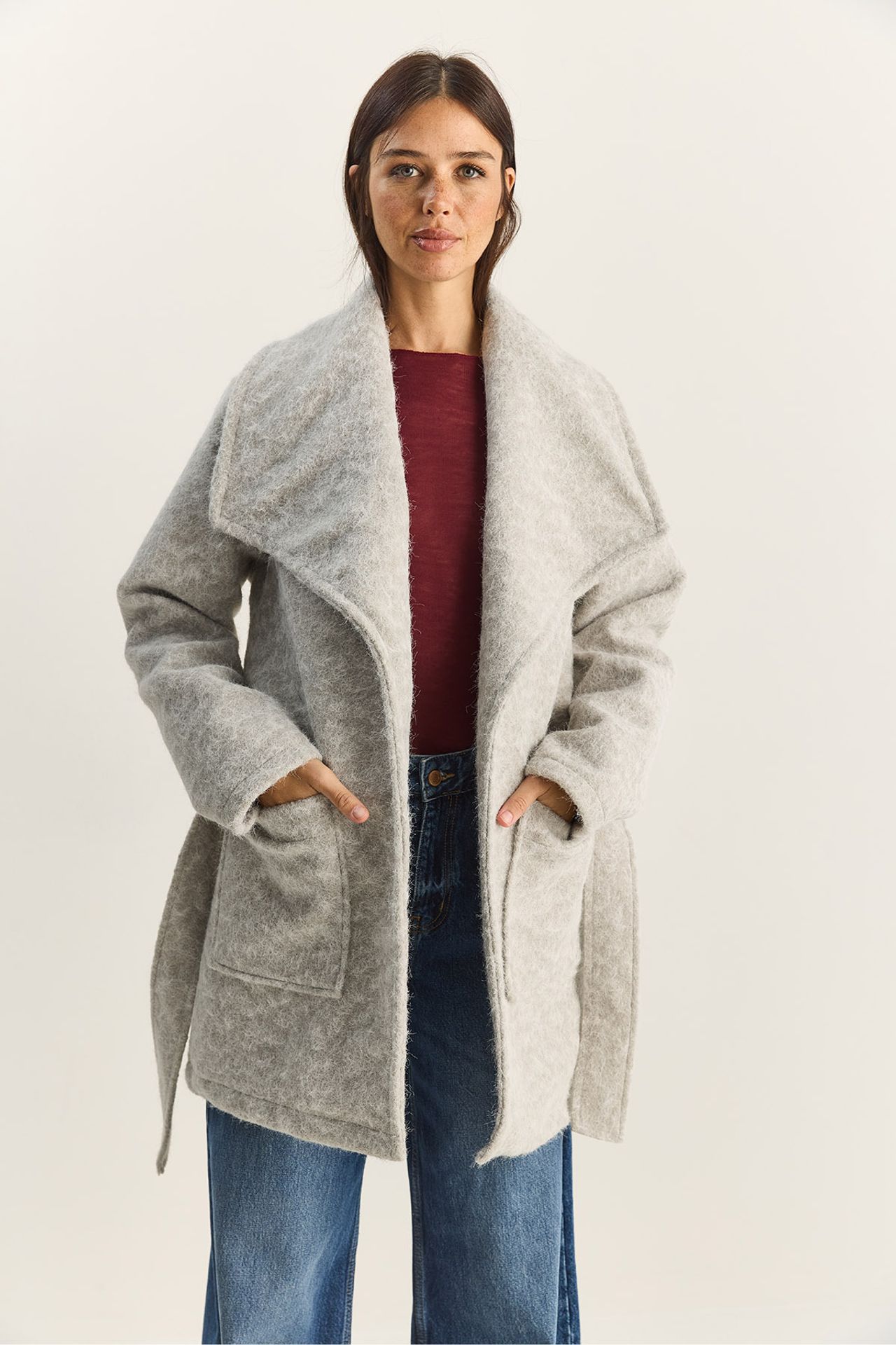 LUCCI Textured Midi Coat 2