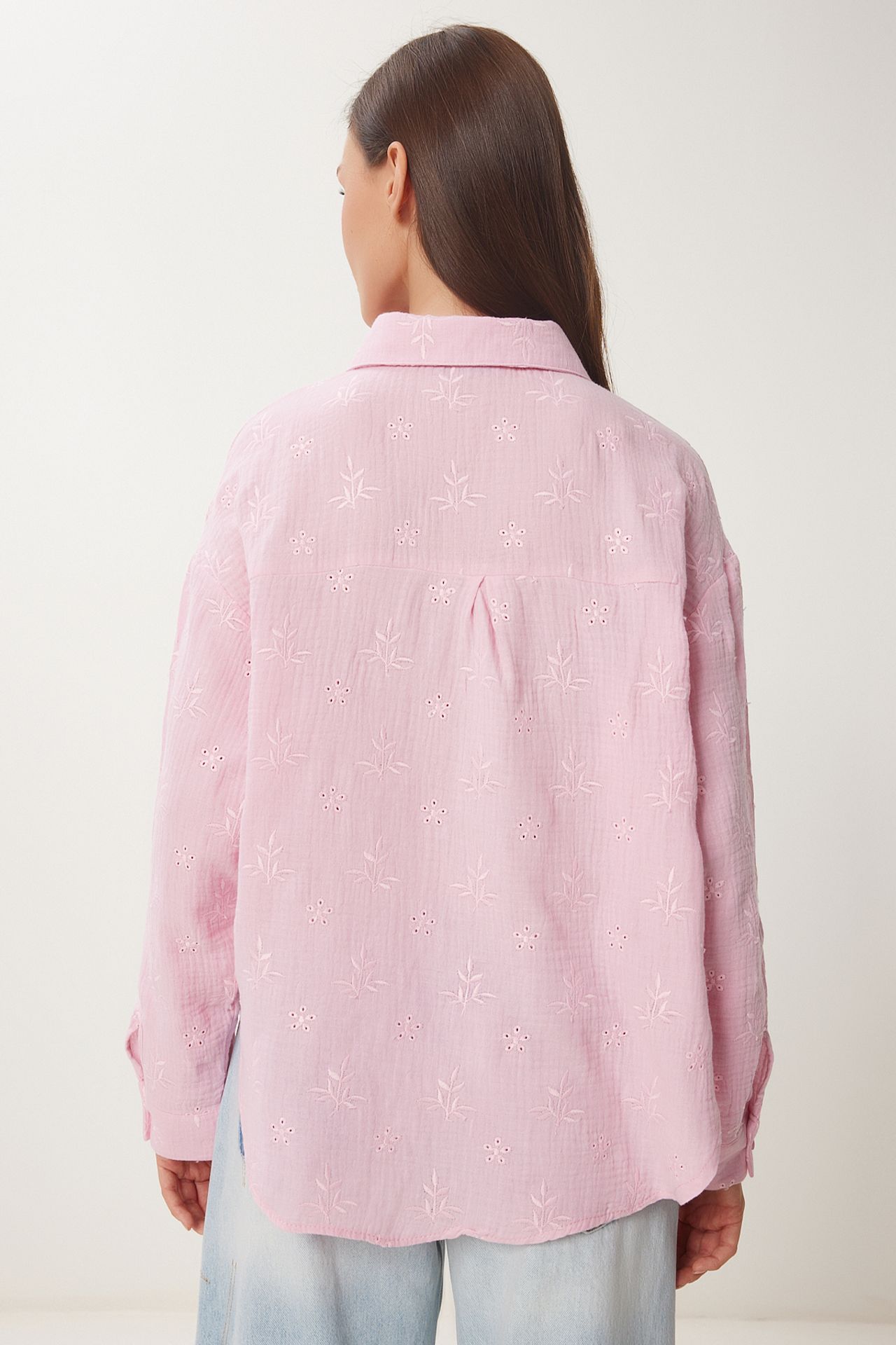 ISTANBUL Textured Embroidered Long Sleeve Shirt with Button Closure 5