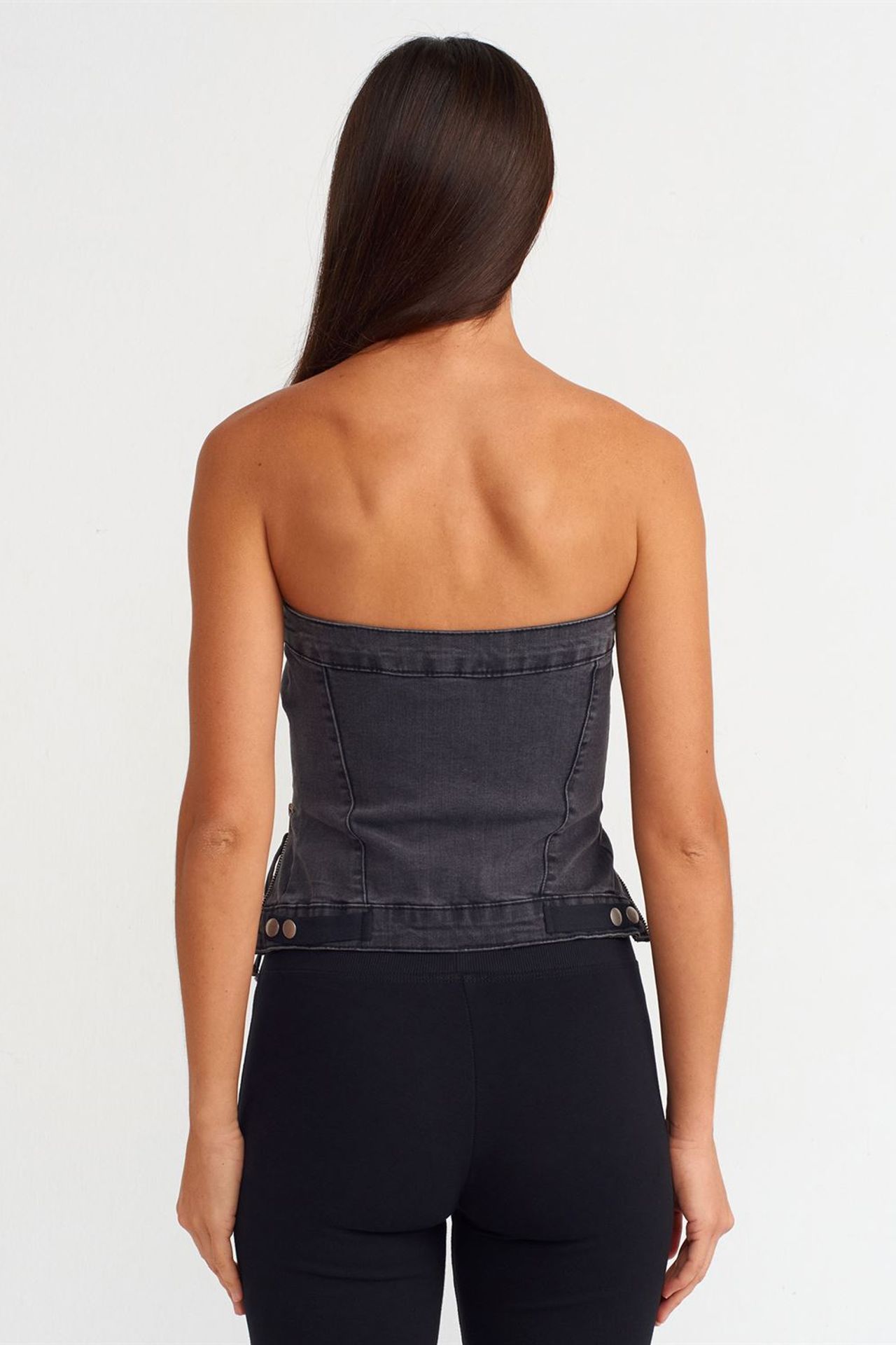 DILVIN Strapless Cropped Denim Top 2