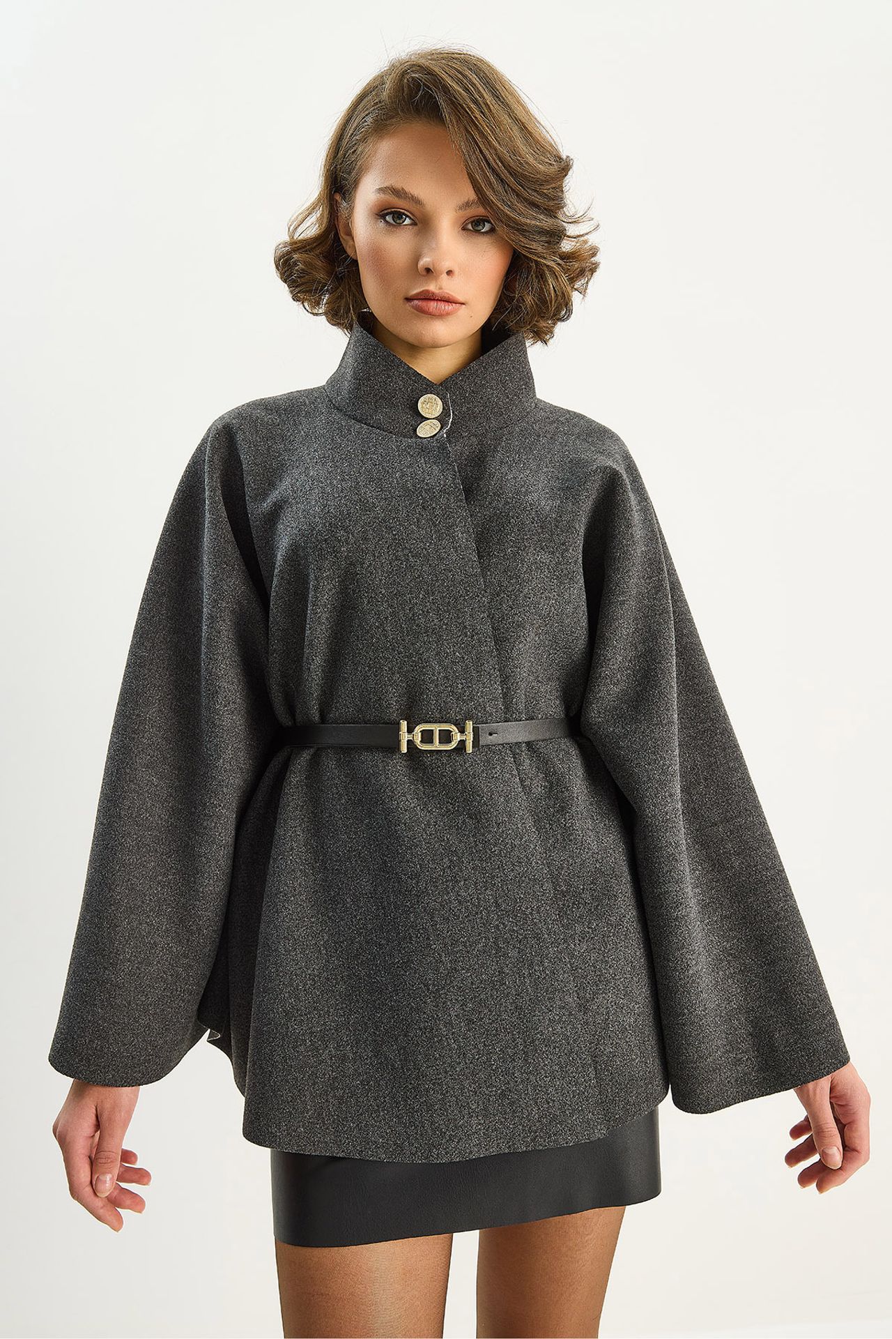 LUCCI Textured Overcoat with Button Closure 5