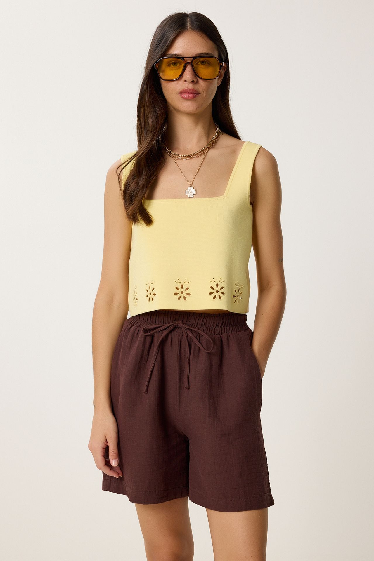 ISTANBUL High Waist Wide Leg Cotton Shorts 2
