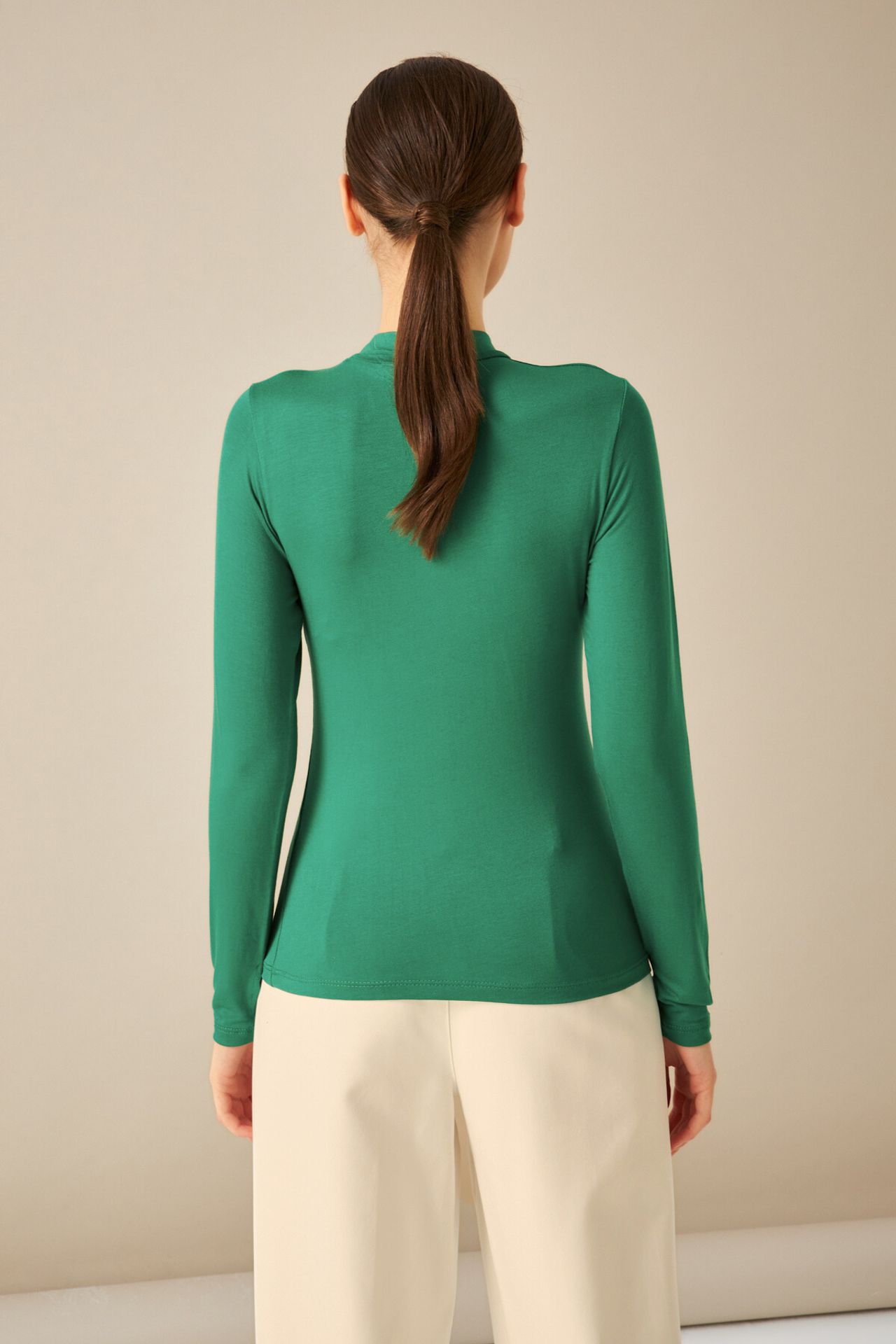 BIPANTOLON Women's Slim Fit Half Turtleneck Bodysuit 3