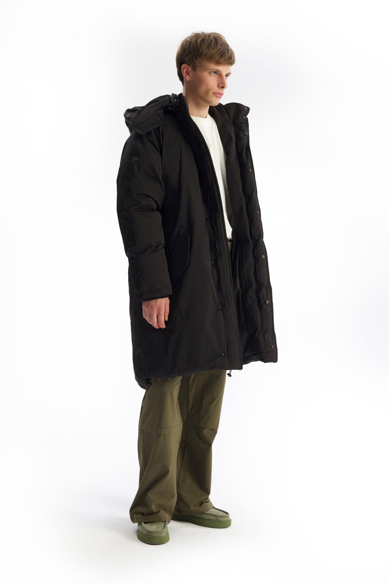 GIESTO Hooded Long Puffer Jacket with Pockets 5
