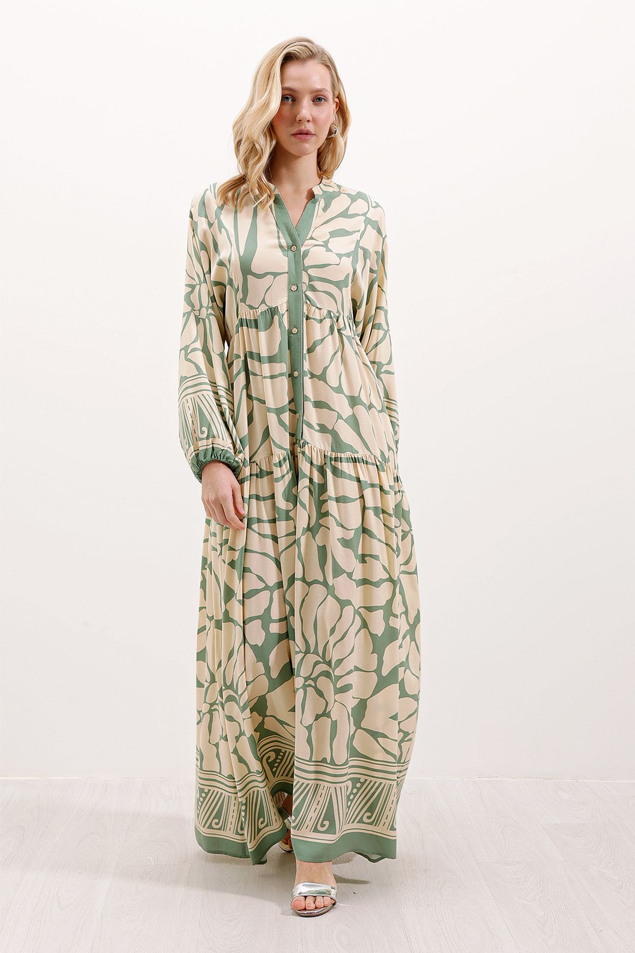 BDART Printed V-Neck Maxi Dress