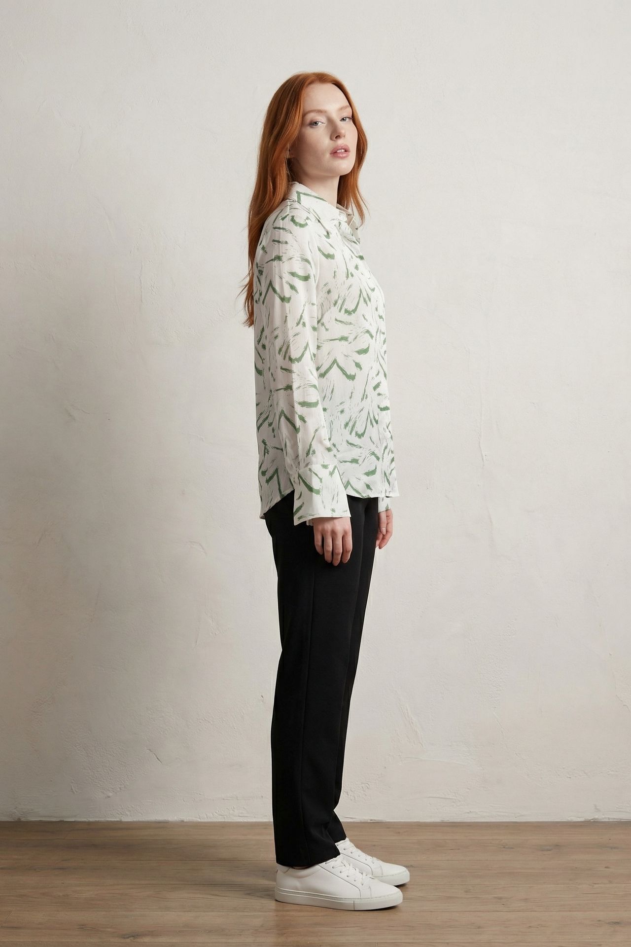 MY FASHION Abstract Print Button-Up Shirt 2