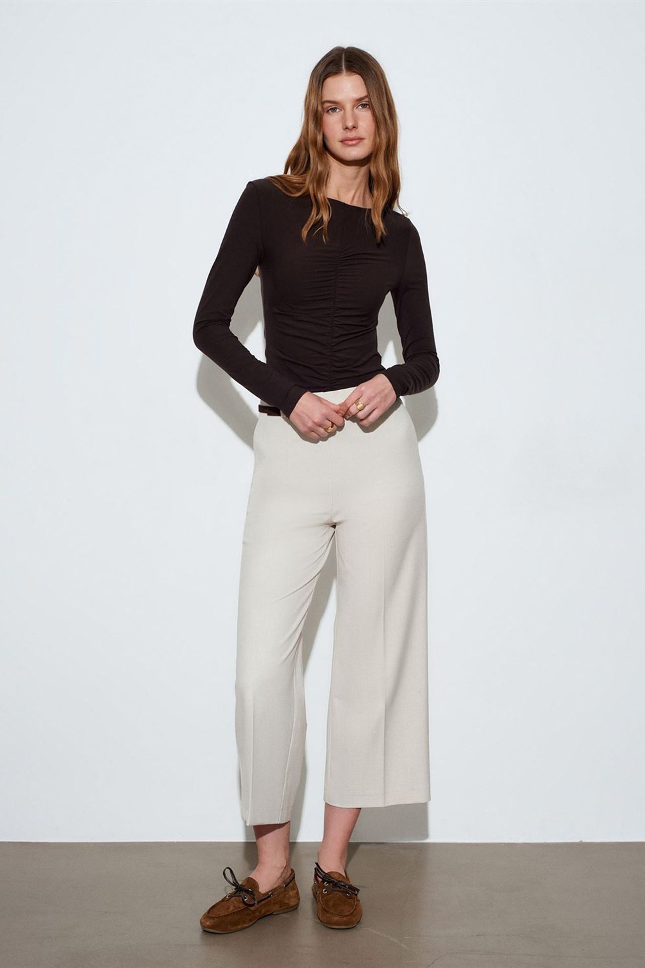 DILVIN Slim Fit Kayık Yaka Uzun Kollu Bluz 4