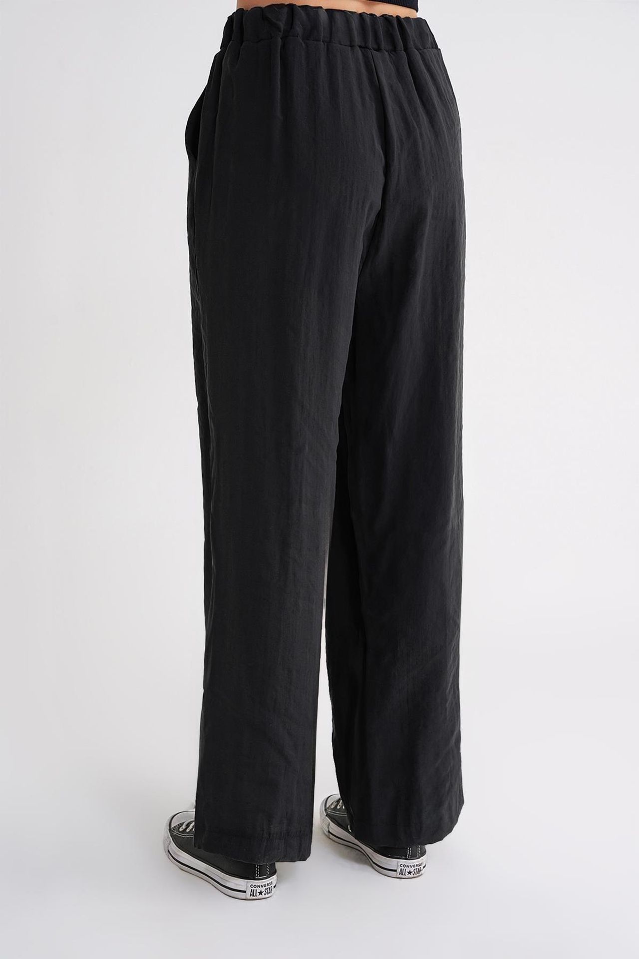 Mixray High Waist Modal Pleated Palazzo Pants with Drawstring 6