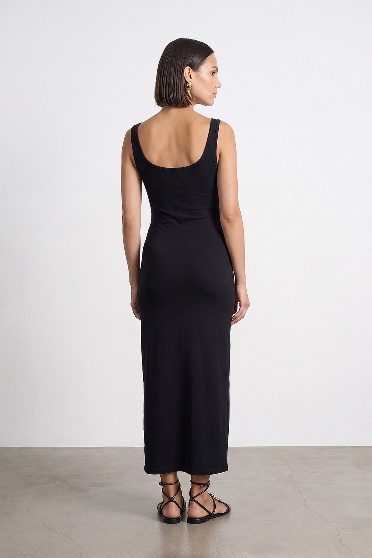 DILVIN Sleeveless Bodycon Midi Dress