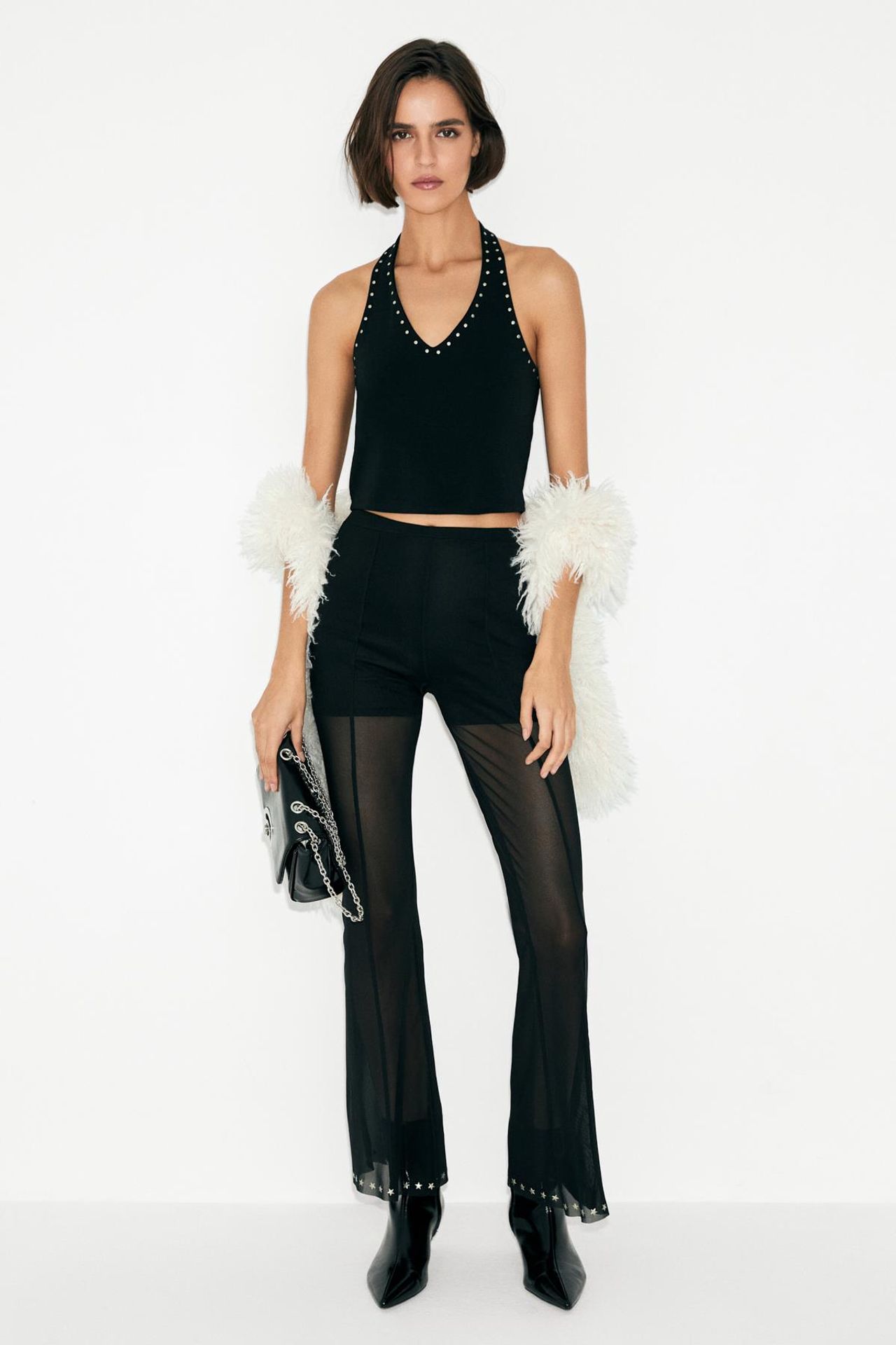 GRIMELANGE Halterneck Crop Slim Fit Blouse 4