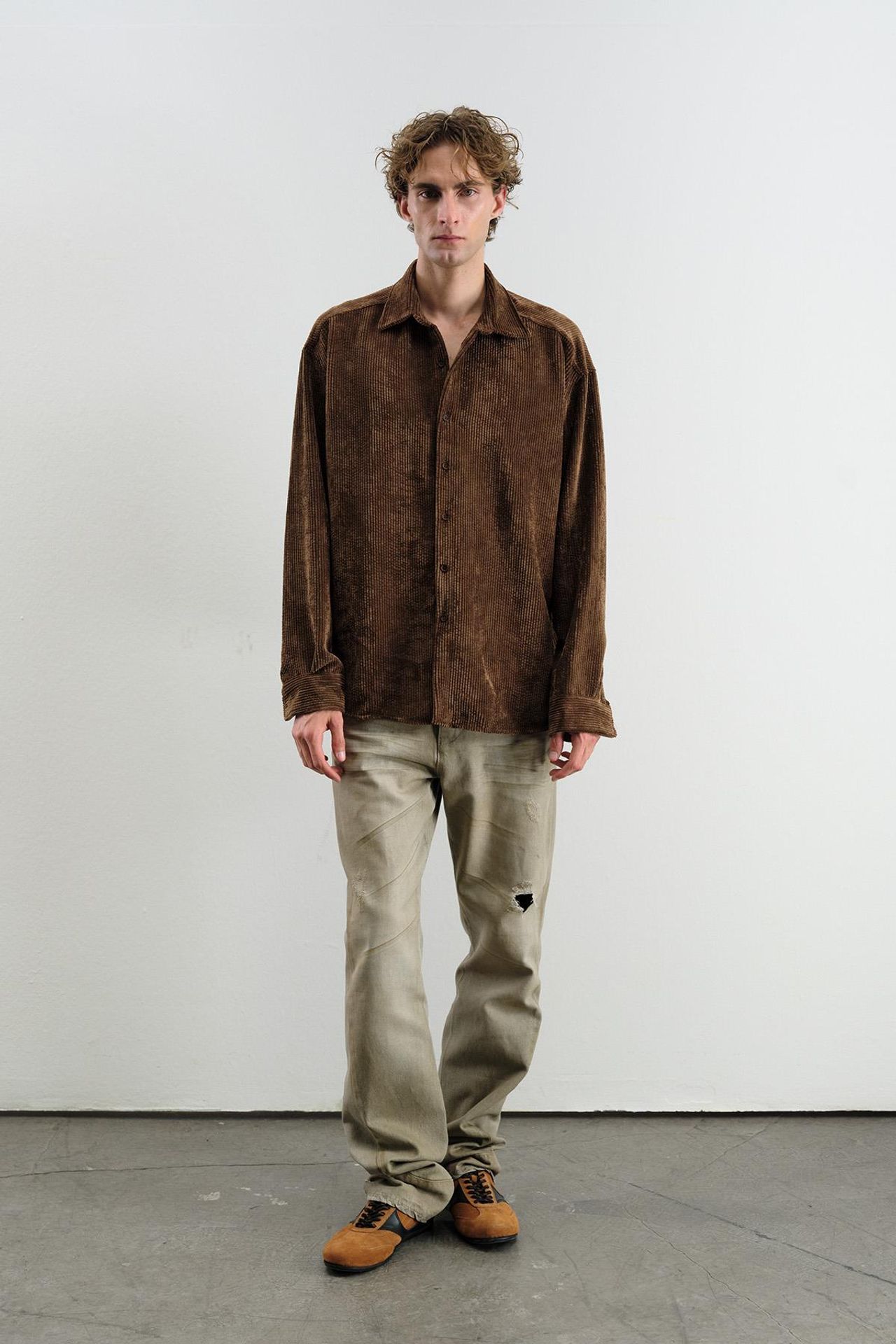 GIESTO Oversized Velvet Shirt 1