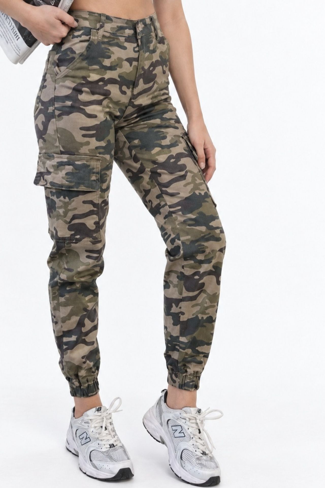 SQUALO High Waist Camouflage Cargo Trousers 3