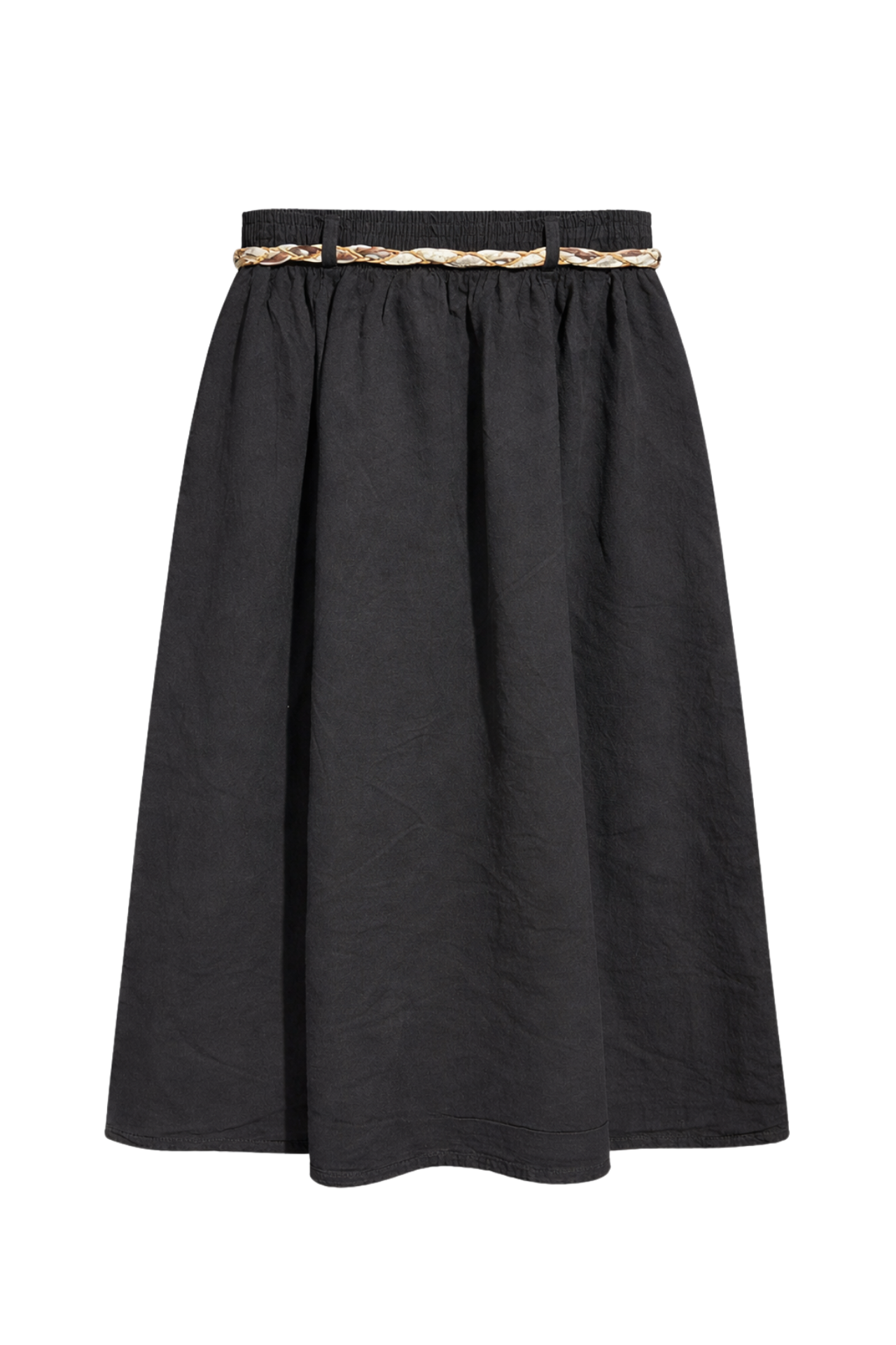 MIXRAY Women's High Waist A-Line Midi Skirt 4