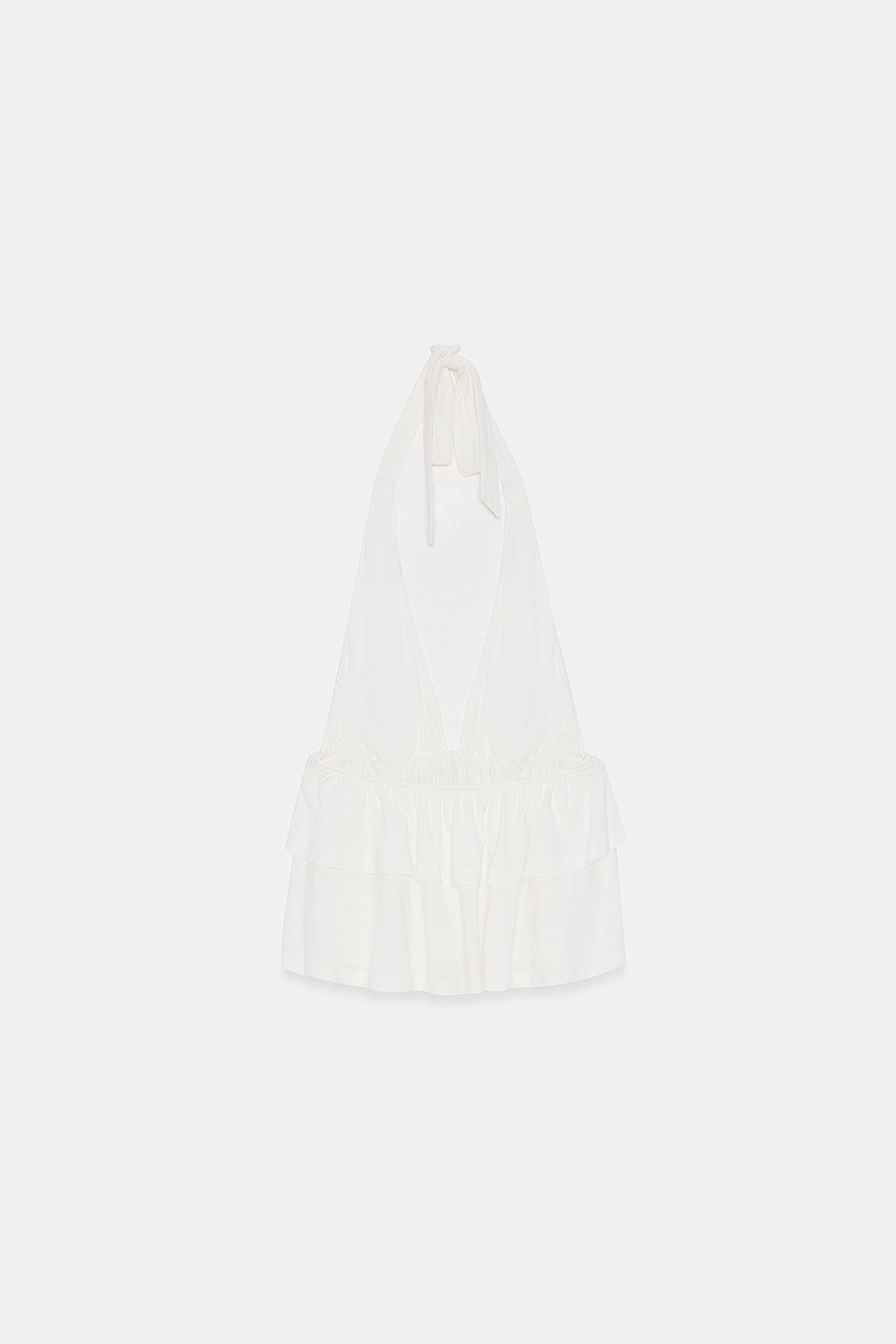 DILVIN Halterneck Poplin Blouse With Ruffle Detail 6