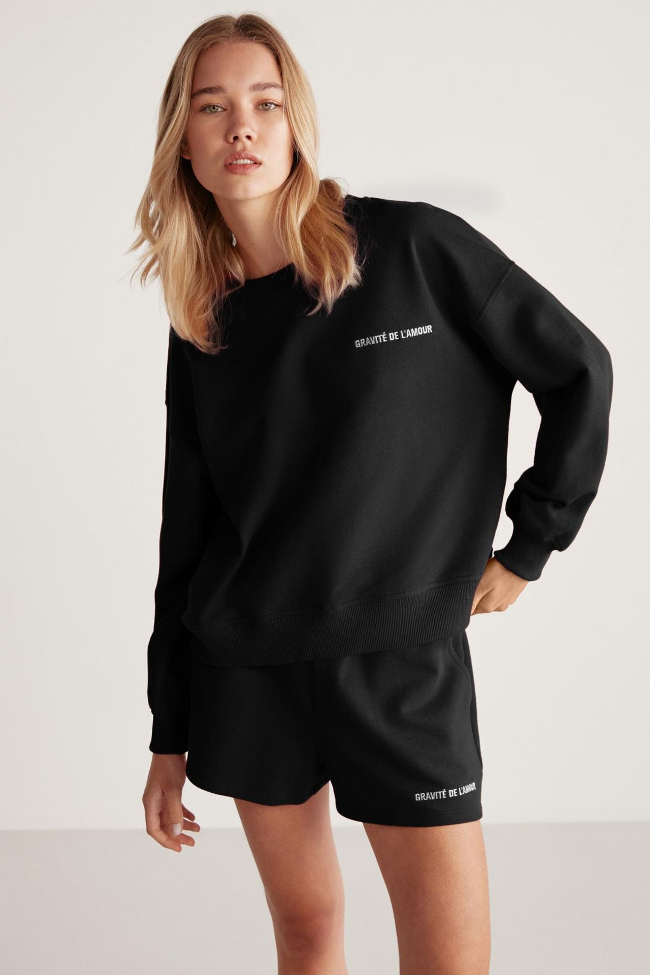 GRIMELANGE Geniş Kalıplı Bisiklet Yaka Sweatshirt 1