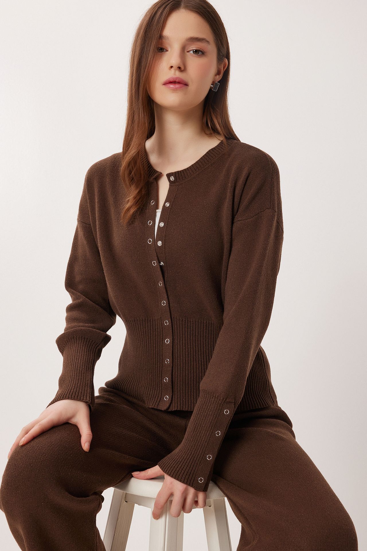 ISTANBUL Ribbed Knit Co-Ord Set with Button Closure 1