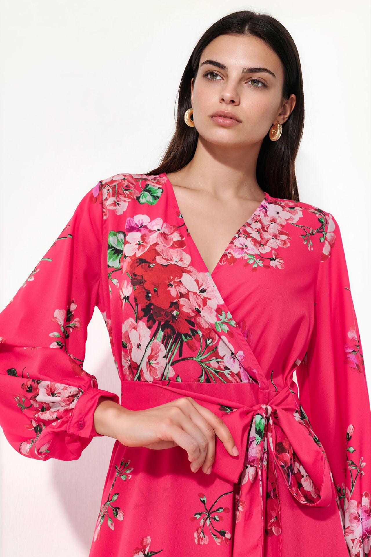 MSN Floral Wrap Midi Dress 3