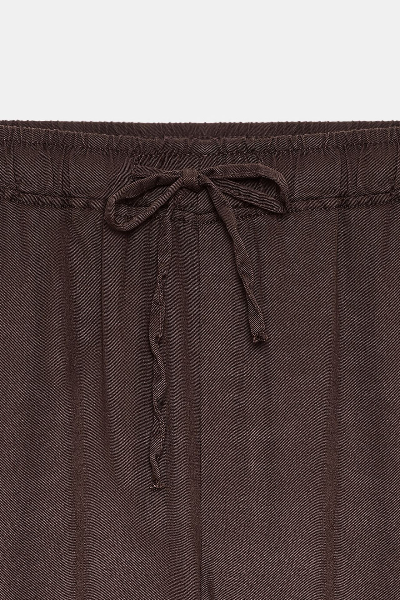 DILVIN Kadın Tencel Krep Yırtmaçlı Bol Paça Pantolon 7