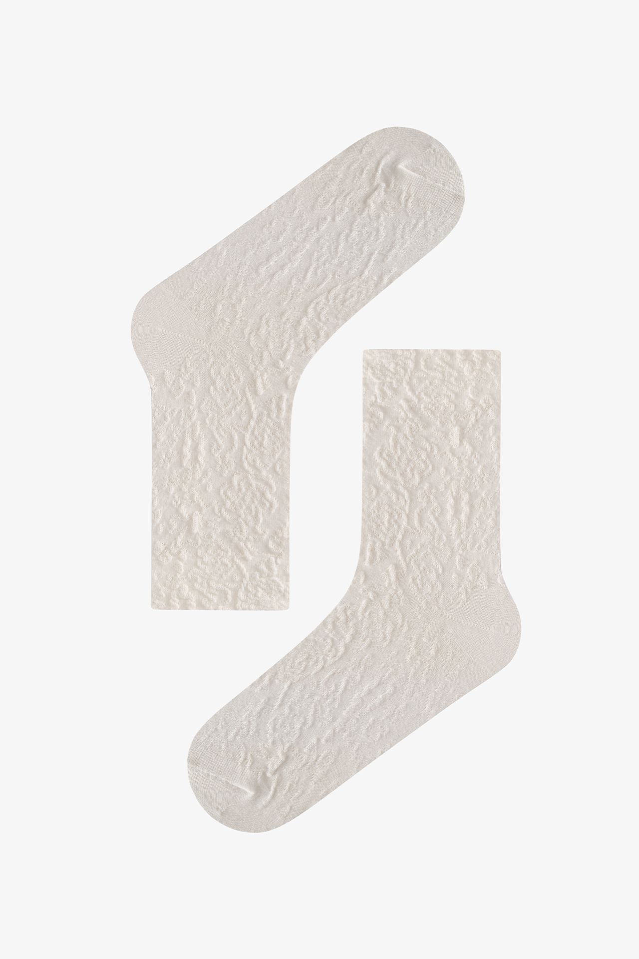 PENTI Elegance Texture Cotton Jacquard Pair Crew Socks 2