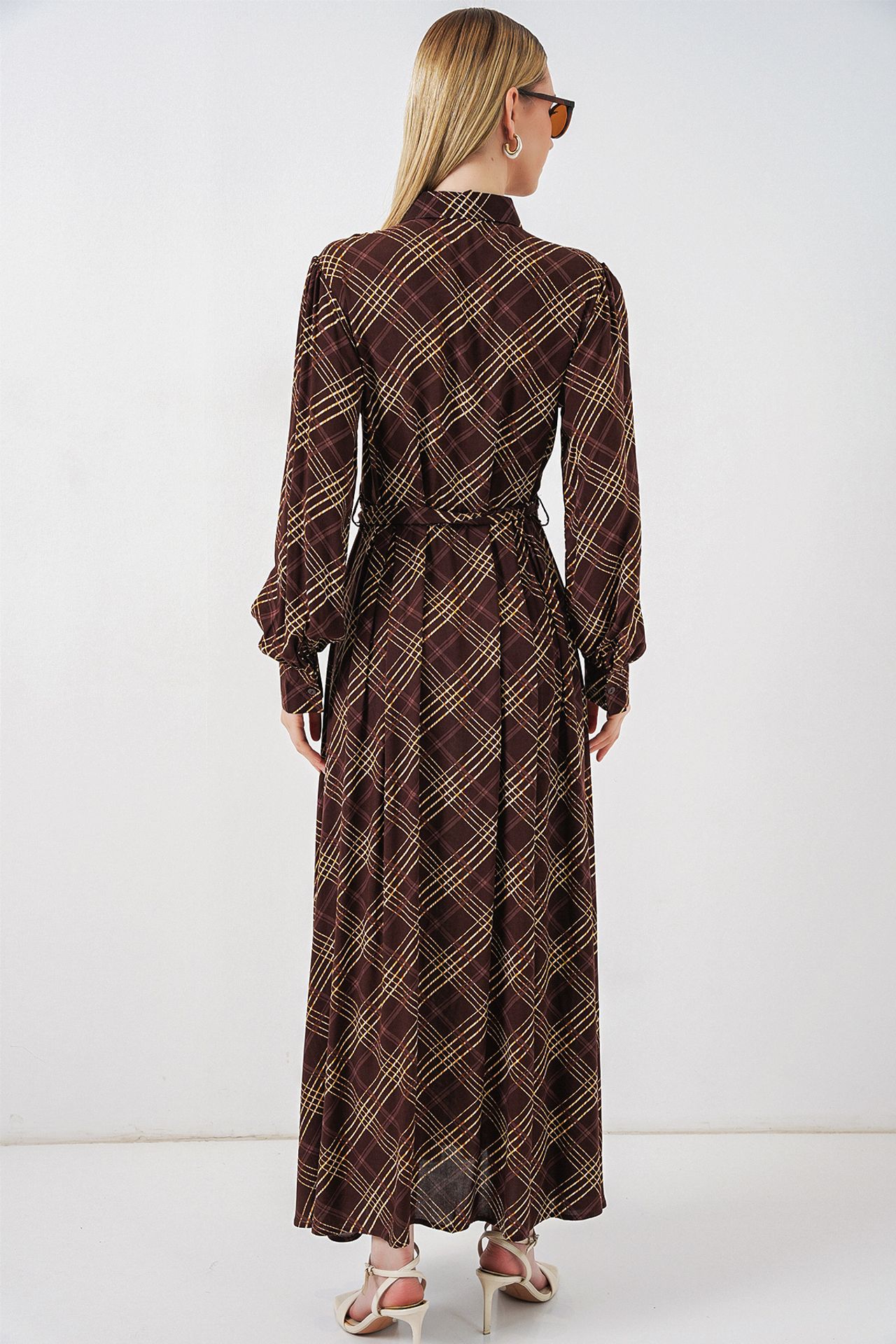 BDART Plaid Midi Shirt Dress with Button Closure 6
