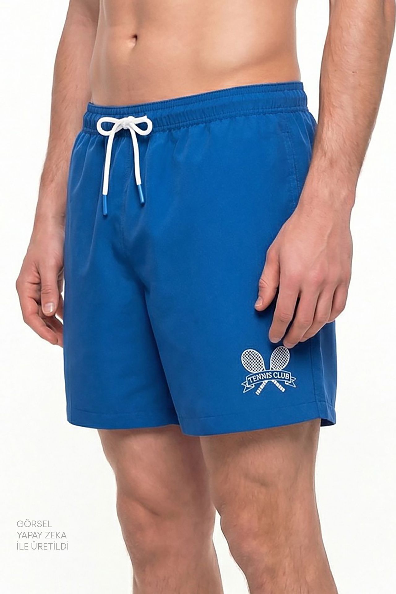 PENTI Men's Tennis Club Slogan Pattern Swim Shorts 3