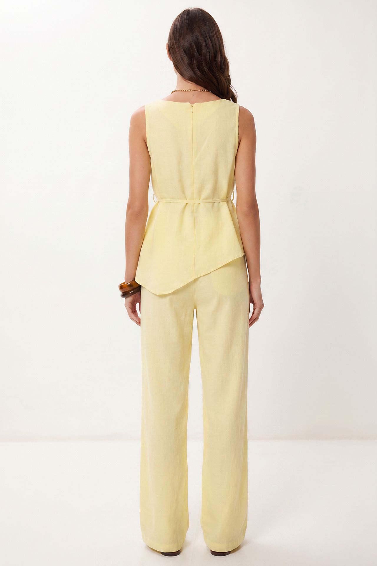 ISTANBUL Sleeveless Blouse And Wide-leg Trouser Coord 6