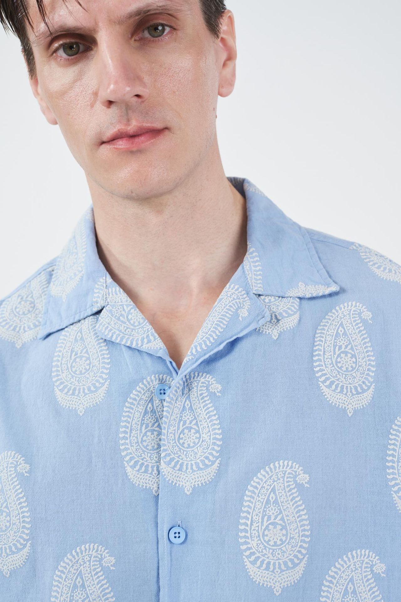GIESTO Paisley Print Short Sleeve Shirt 5