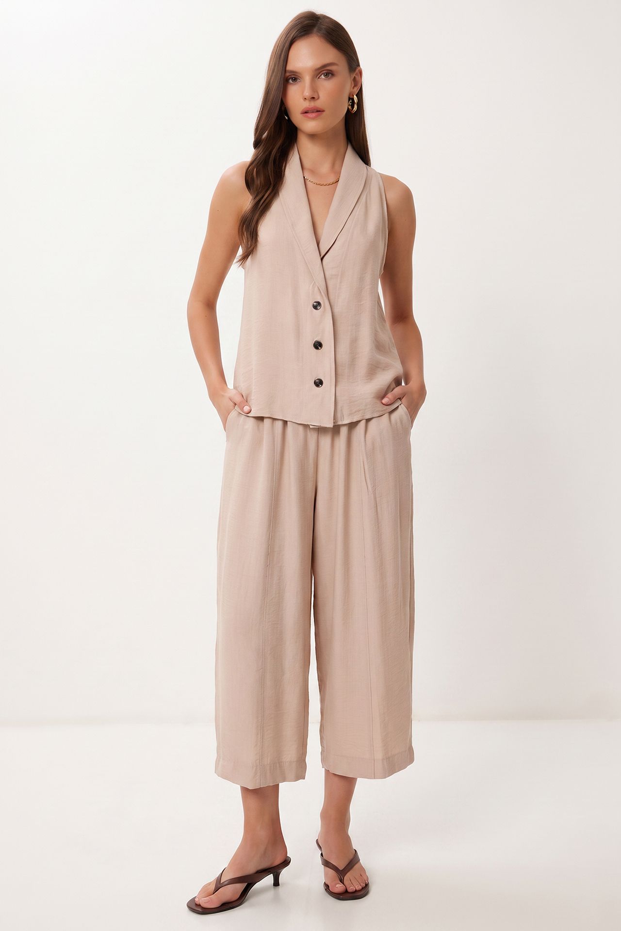 ISTANBUL Women's Shawl Collar Two-Piece Coord 3