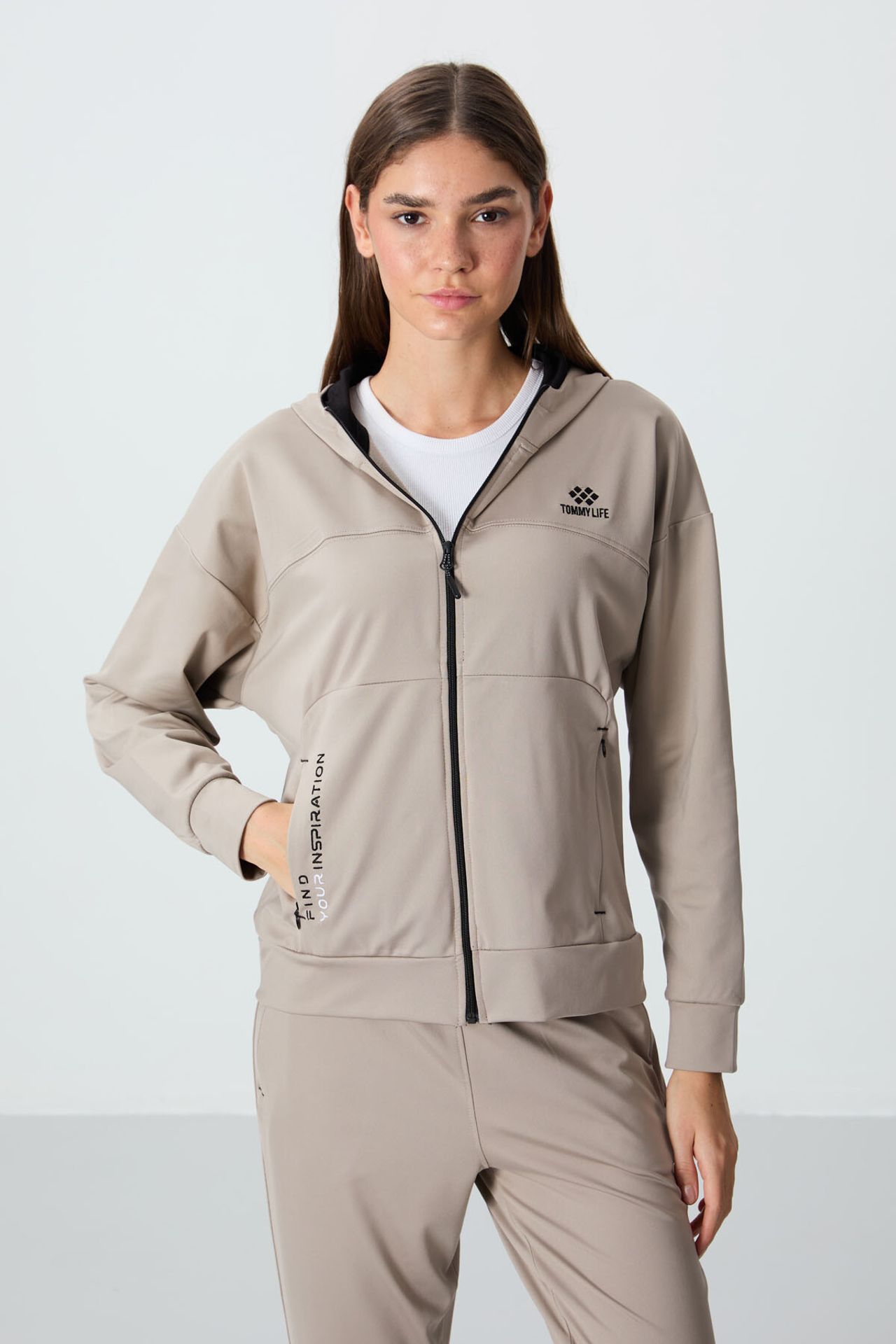 TOMMY Women’s Hooded Zip Sweatshirt And Pants Set 3