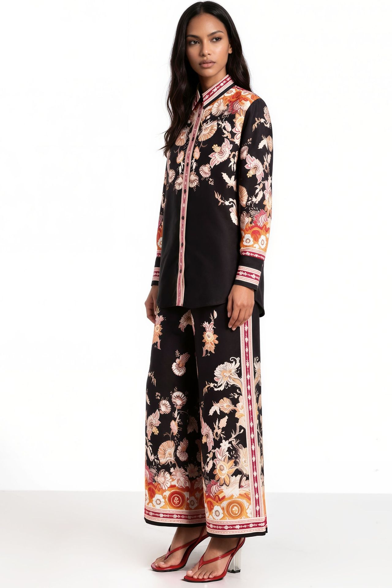 MSN Floral Shirt Collar Coord Set 2