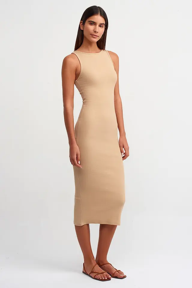 DILVIN Cotton Elastane Maxi Dress