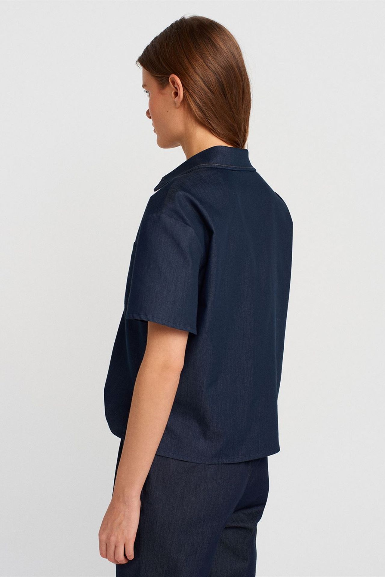 DILVIN Linen Blend Short-Sleeve Button Shirt 2