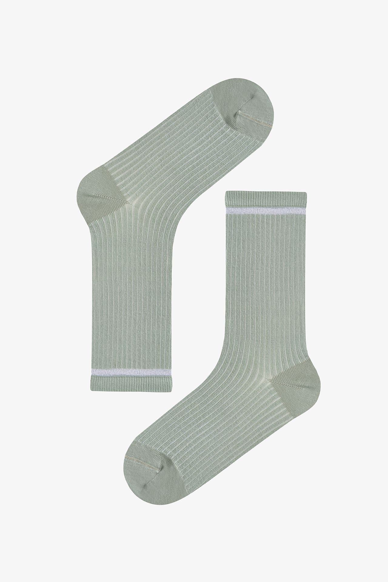 PENTI Shiny Nature Striped Cotton Sparkly Pair Crew Socks 3