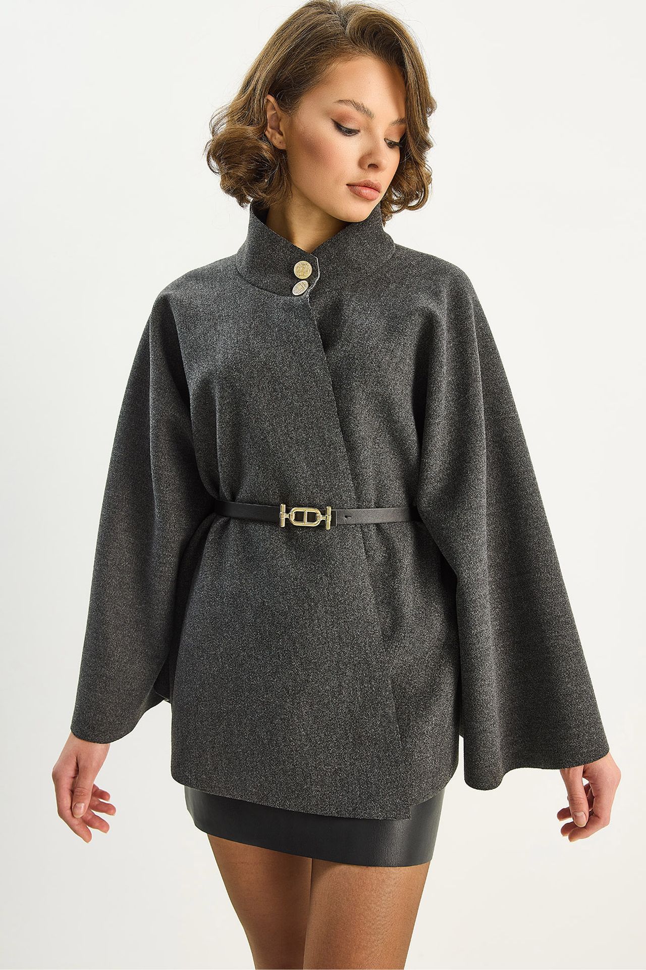LUCCI Textured Overcoat with Button Closure 4
