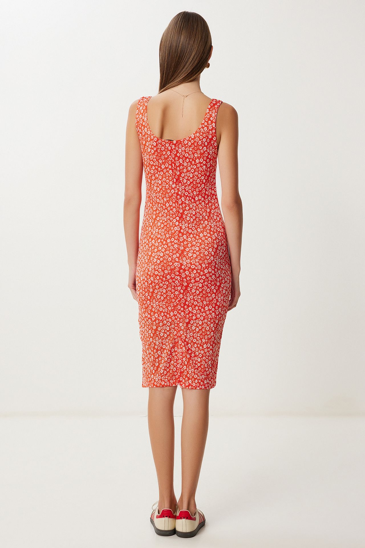 ISTANBUL Floral Printed Sleeveless Midi Dress with U Collar 5
