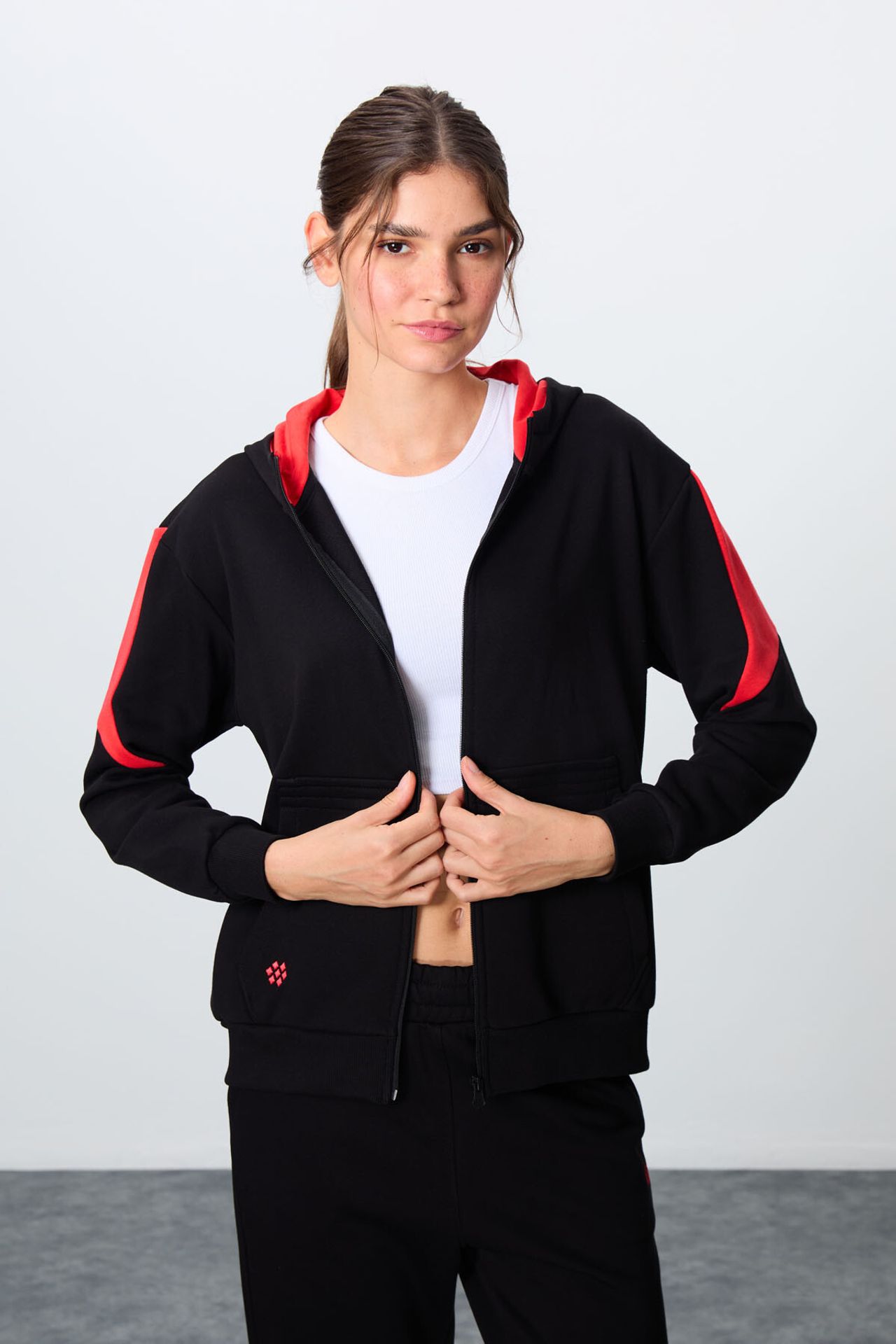 TOMMY Oversized Hooded Zip Sweatshirt And Pants Set 5