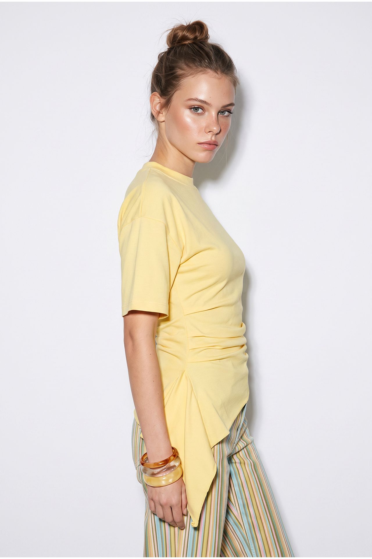 LUCCI Drape Detaylı Dar Kesim Jarse Bluz 5