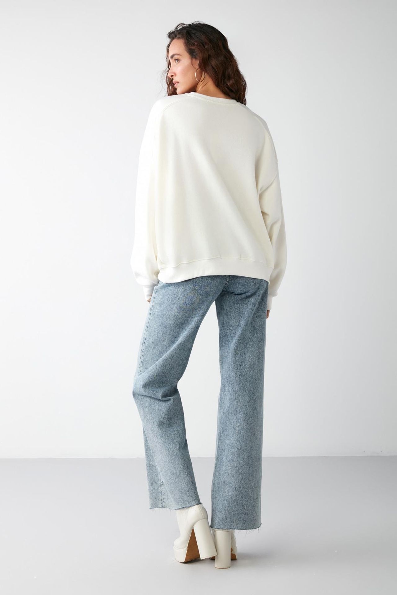 GRIMELANGE Bol Kesimli Bisiklet Yaka Sweatshirt 6